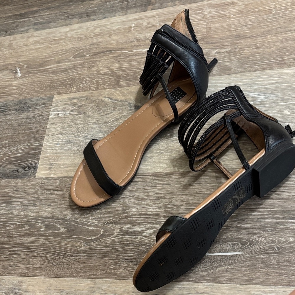 White House Black Market Black Strappy Sandals